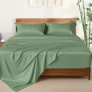 Cooling Bamboo Bed Sheets Set Soft Breathable Silky Bedding Set Hotel Quality for Hot Sleepers