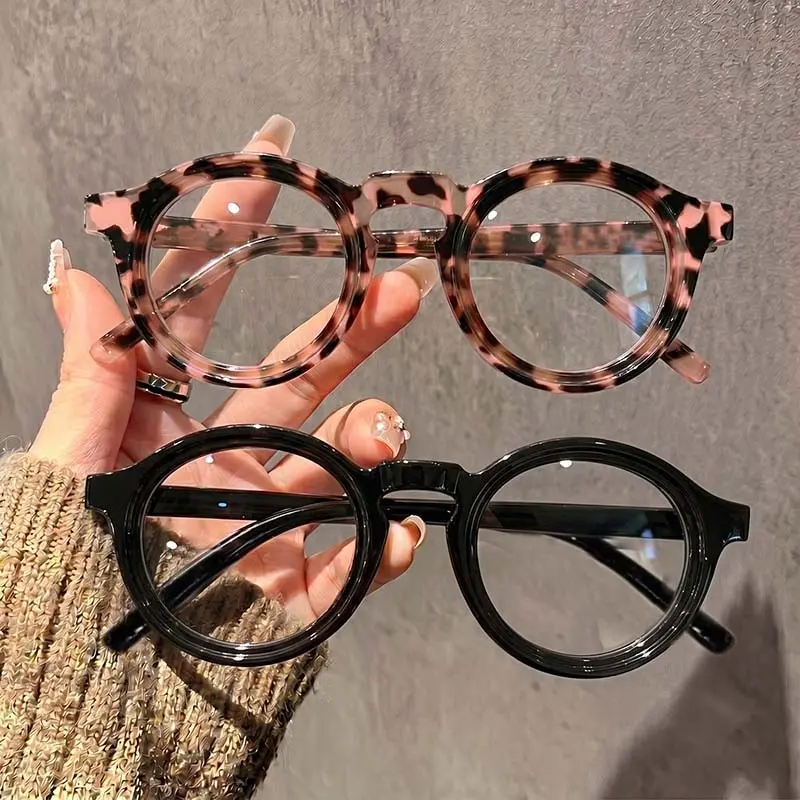 2 Pairs Vintage Round Frame Reading Glasses, Blue Light Blocking Eyewear, Fashion Glasses for Office Commute Daily Wear