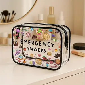 Clear Emergency Snack Bag, Portable Travel Storage Pouch, Transparent Storage, Large Capacity, Ideal for Road Trips, Picnics, Daily Snacks, Perfect Gift