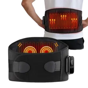 3 Gears Temperature Control Heating Massage Belt, Heated Wrap, Cordless Heating Pad, Dual Motor Vibration, Double‑sided Heating Waist Support, Lumbar Physiotherapy with Type‑C Rechargeable, Adjustable Heating Temperature, Thermal Warm