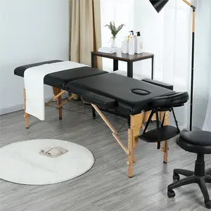 Yaheetech 32.3'' Width Adjustable Massage Bed with Headrest/Armrest/Hand Pallet, Foldable Spa Table Portable Salon Bed