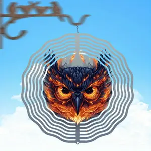 Flame Eagle Design Wind Chime, 3D Printed Creative Mandala Wind Chime, Outdoor Garden Balcony Decoration, No Battery Needed