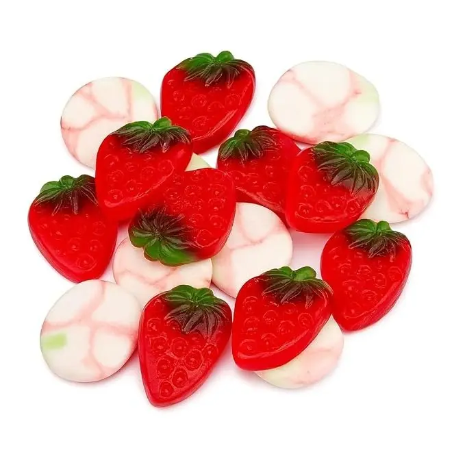 Gummy Strawberries with Foam Bottom 5 lb, Soft & Chewy Strawberry Gummy Candy, Sweet Fruity Flavor, Strawberry-Shaped Candy for Parties, Candy Buffets, Goodie Bags & Everyday Treats