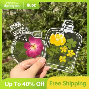40Pcs DIY Bookmarks, Transparent Dried Flower Spring Bookmarks, Handmade Dried Flower Bookmarks,Flower Bookmarks Maker, Handmade DIY Transparent Beautiful Flower Page#Springtok