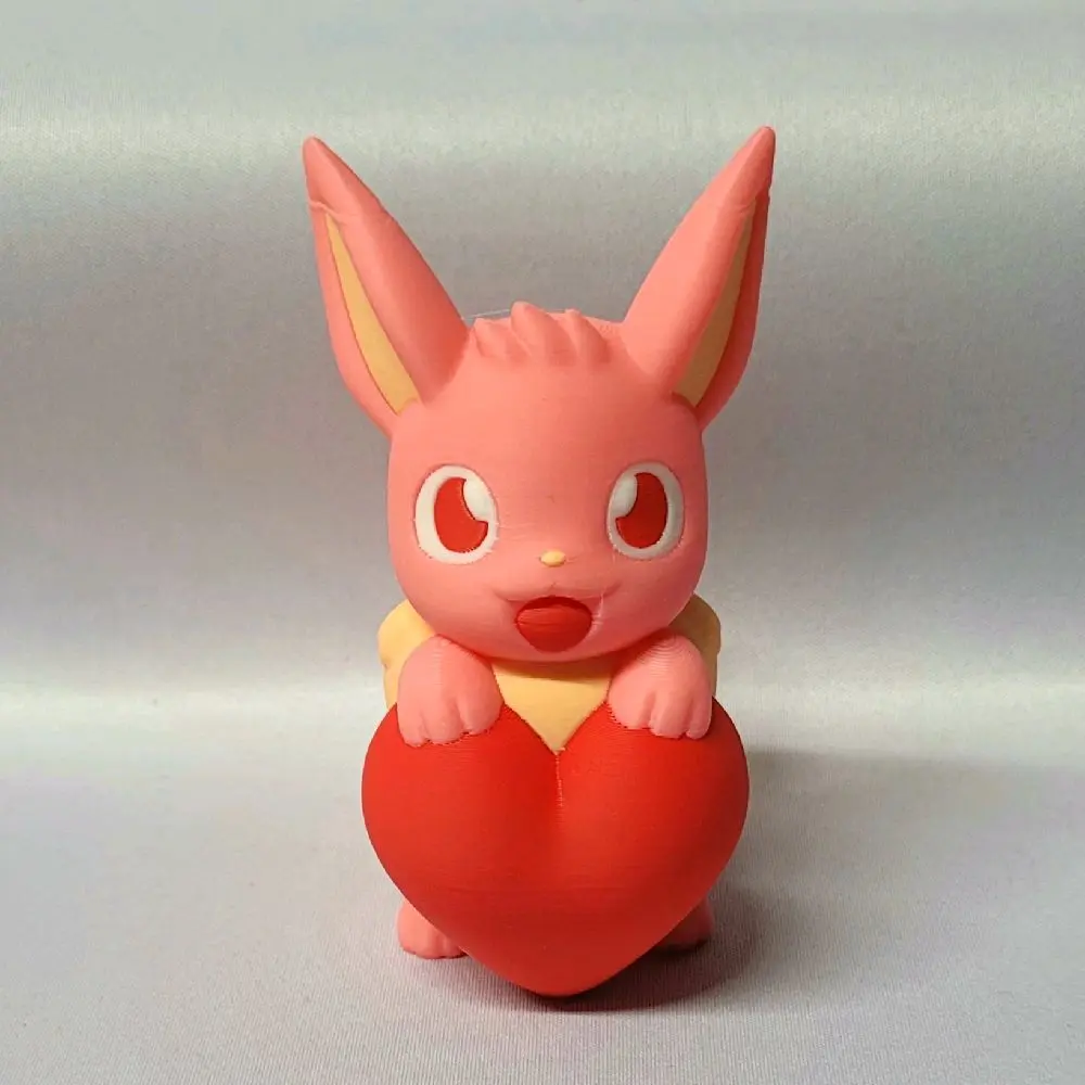 Valentines day eevee, 3d print figure, cute and perfect gift