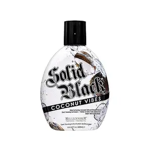 Millennium Tanning, Solid Black Coconut Vibes Tanning Lotion, Face & Body Application, Dark Bronzing with Coconut Infusion