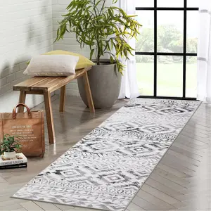 【GARVEE】Washable Geometric Area Rugs and Runner Rugs, Non-Slip, Stain Resistant, Low Pile, Contemporary Design for Entryway, Bathroom, Kitchen, Bedroom, Living Room, Office, Available in Multiple Sizes and Colors