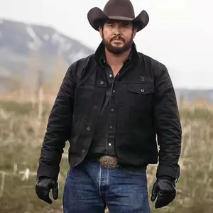 Men's Yellowstone Washed Leather  - Men's Casual Washed Leather  Coat jacket Menswear Tops Long Sleeve Outerwear(Sheets)