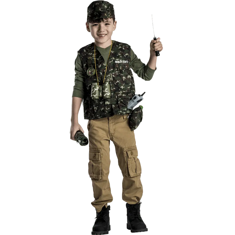 Soldier Role-Play Set For Kids | Includes Camouflage Vest, Cap & More Accessories – Imaginative Play Military Dress Up Set for Boys & Girls -  Halloween, Cosplay & Pretend Play Fun Costume
