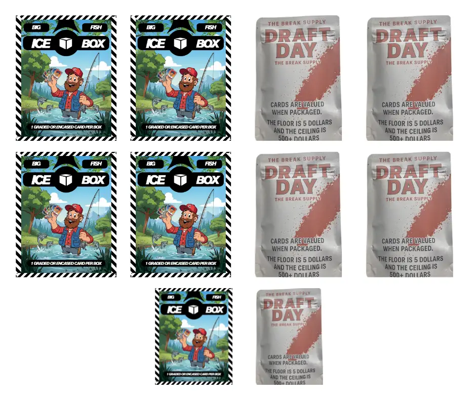 Five IceBox & Draft Day Pack + Sports trading card