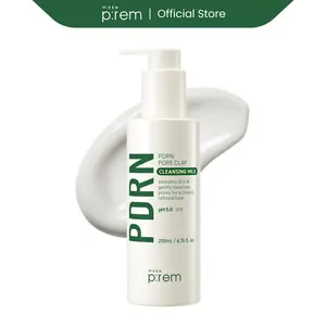 MAKE P:REM PDRN Pore Clay Cleansing Milk 6.76 Fl Oz, 200ml | Gentle Hydrating Milky Cleanser for Sensitive Skin