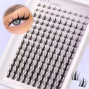 Ultra-Thin Manga DIY False Eyelashes, Natural 3D Style Mixed Sizes 8-16mm, Cat Eye Look Anime Lashes, Doll Eyes Eyelash for Beginners, Cosmetic False Lashes