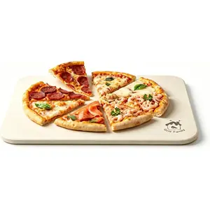 Cordierite Pizza Baking Stone 15 x 12" x 0.6" Extra Thick Large Pizza Stone for Oven &  Thermal Shock Resistant Heavy Duty Cooking Stone for Artisan Bread BBQ & Homemade Baking