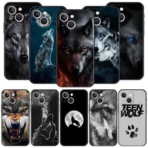 Wolf Phone Cases For iPhone 17 Promax Pro Air 16 Plus 15 14 13 12 11 Soft Black TPU Shockproof Protective Cover Gift