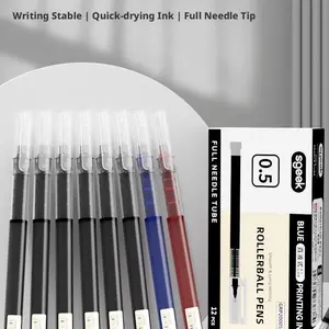 12-Pack of 0.5mm Liquid Ink Rollerball Pens - Professional Grade Fine Point Pens for Office, School & Everyday Use