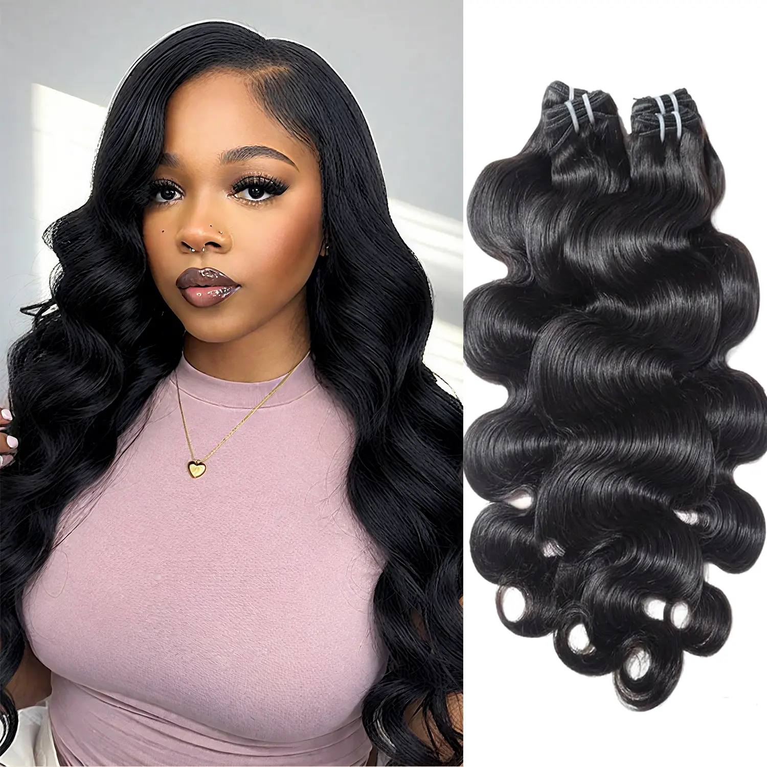 [Wequeen] 36 Inch Budget Friendly 10A Grade Brazilian Virgin 100% Human Hair Straight Body Wave Deep Wavy Quick Weave Sew in/Glue in Viral Hair Bundles Lightweight Individual Extensions