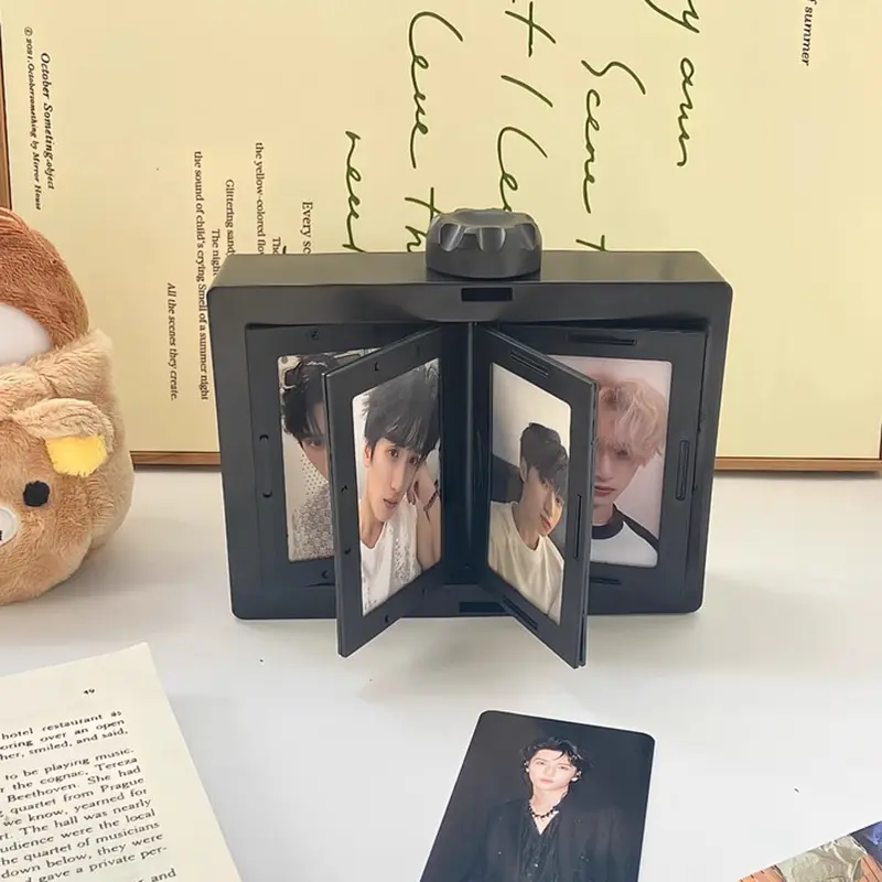 Modern Compact Rectangular Decorative Small Photo Frame - Adjustable Frame with Rotate Function, Kpop Photocard Holder, Desk Idol Display Stand, Unisex Single Unit, Home Decor Desk Accessory, S1, S2, Rectangle