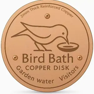 Copper Bird Bath Basin, 4 Inch Size, Triangle Support Design, Easy Cleaning, Suitable for Outdoor Garden Birds Baths and Ponds, Year-Round Water Purification