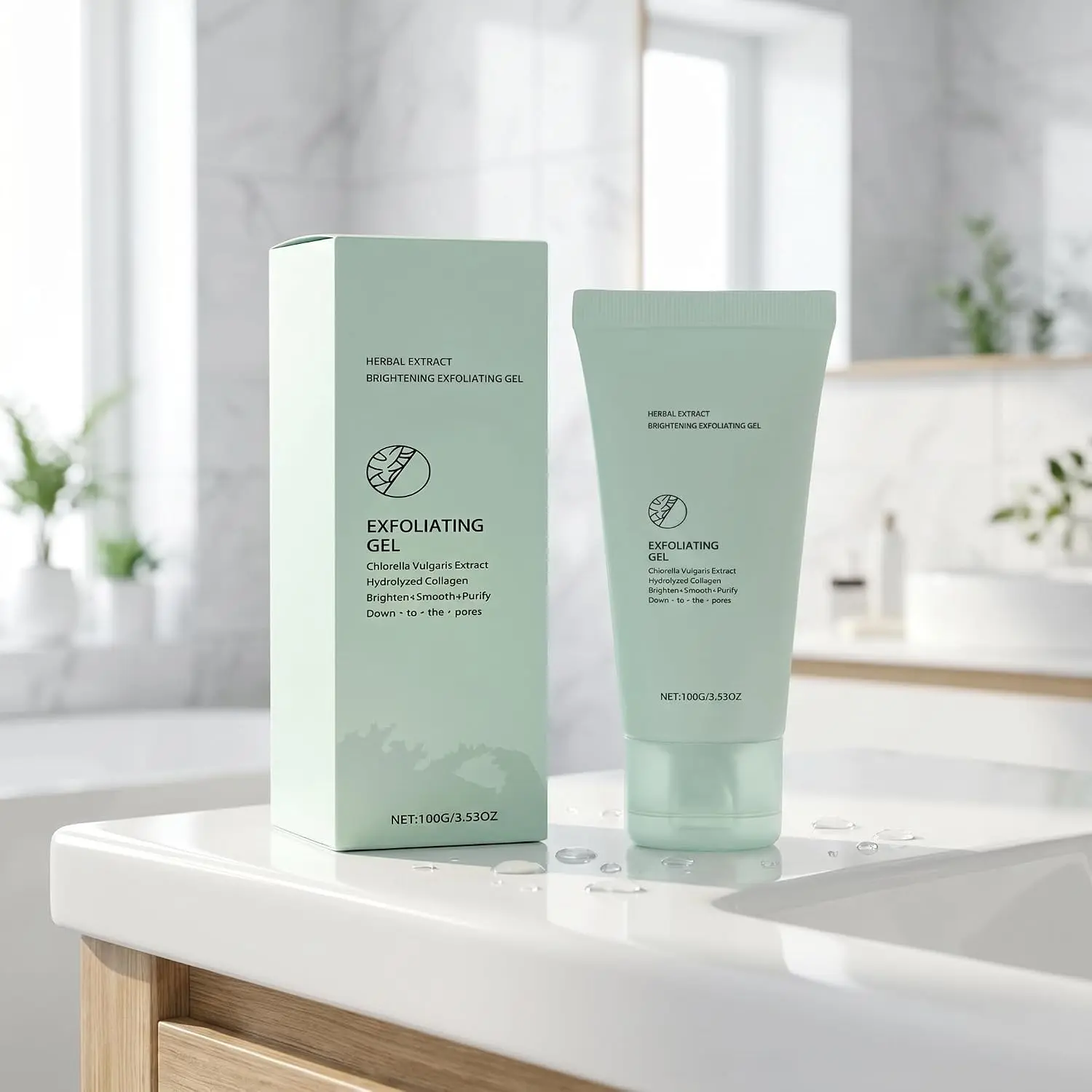 Exfoliating Gel, Herbal Extract Exfoliating Gel, Gentle Facial Exfoliator for Deep Pore Cleansing for All Skin Types