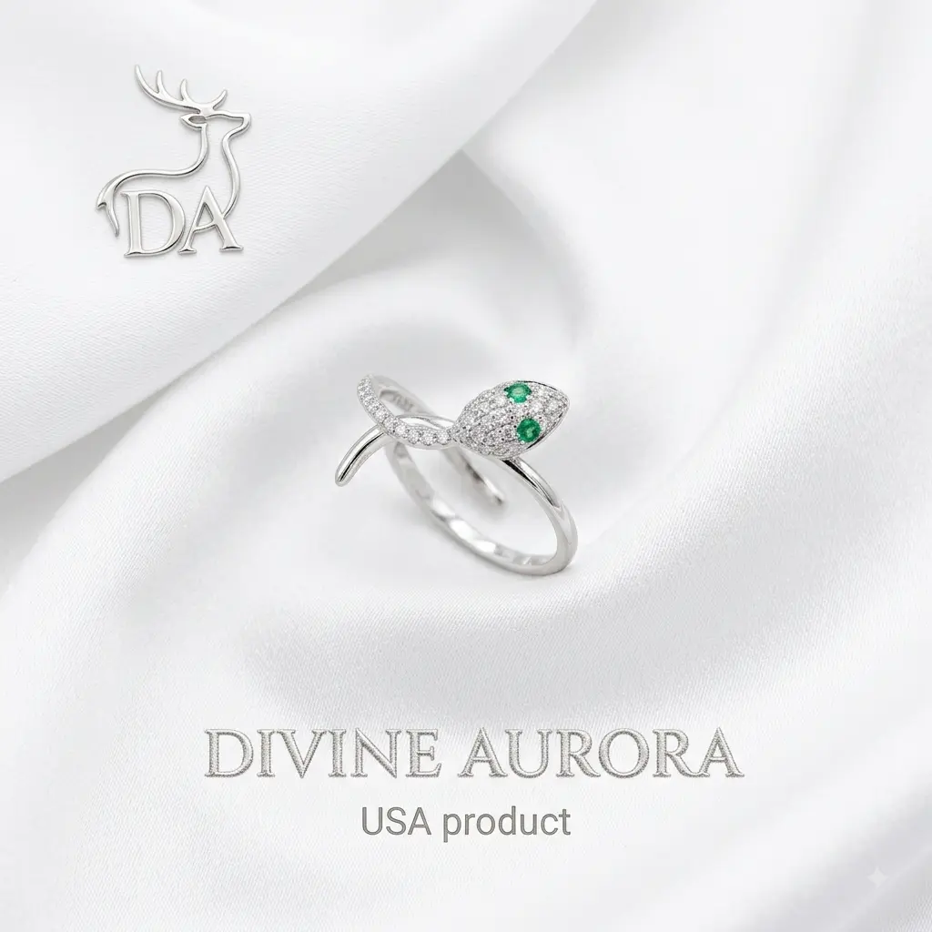 Serpentine Moissanite Diamond Ring - Divine Aurora