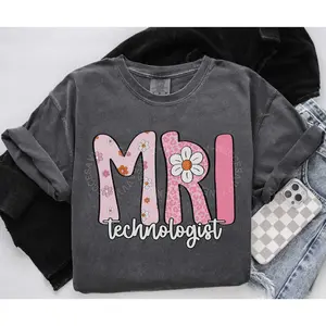Comfort Colors MRI Tech Shirt, MRI Technologist Tshirt, MRI Tech Gifts for Graduation shirts Leopard Flower Mri Technology Student T Shirt Fabric Fit Top Womenswear