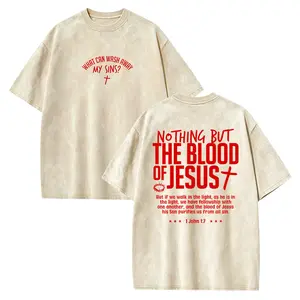 hristian Faith Washed T-Shirt, 1 John 1:7 Scripture Tee, Vintage Religious Graphic Top