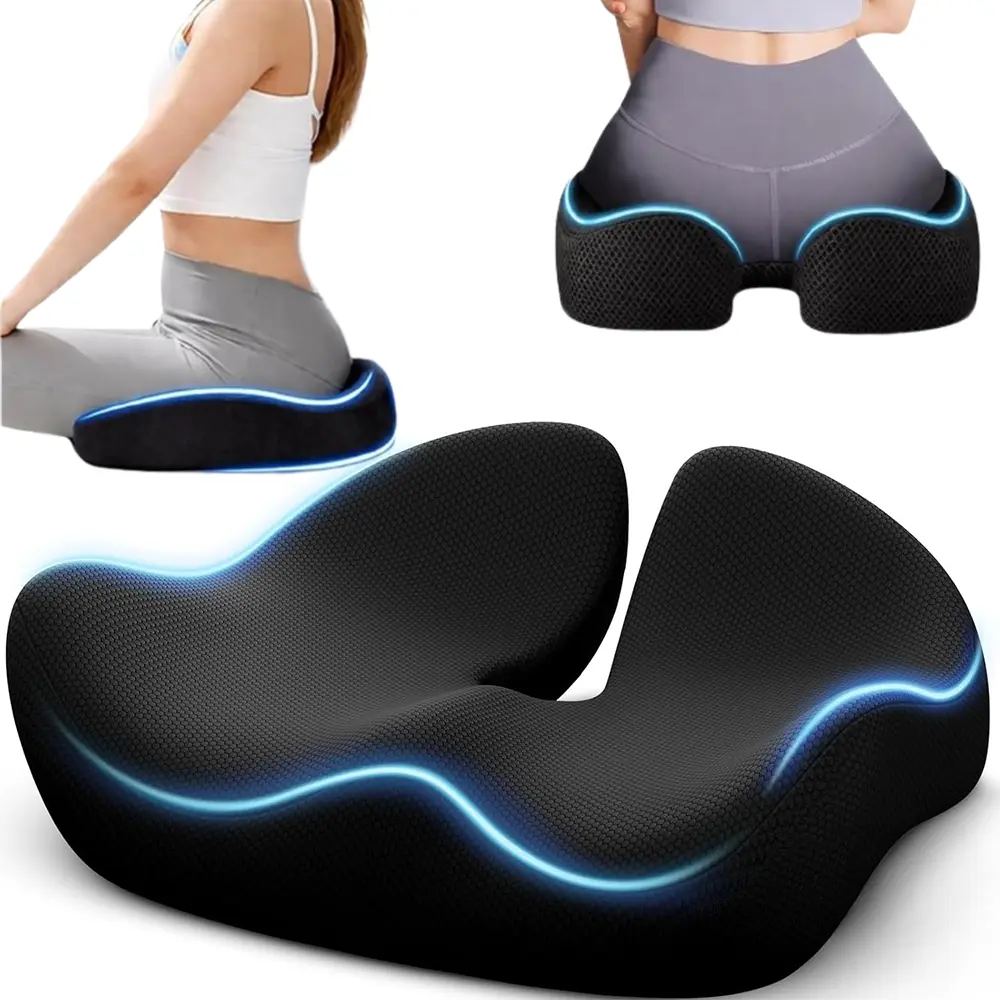 Seat Cushions,Comfort Memory Foam Office Chair Cushion, Ergonomic Support Desk Chair Cushions Seat for Office Chair  ,Butterfly Shaped,High Support Pressure Relief Pillow for Car Home Desk Long Sitting,Gaming Chair Cushion,Ideal Gift for Men Women