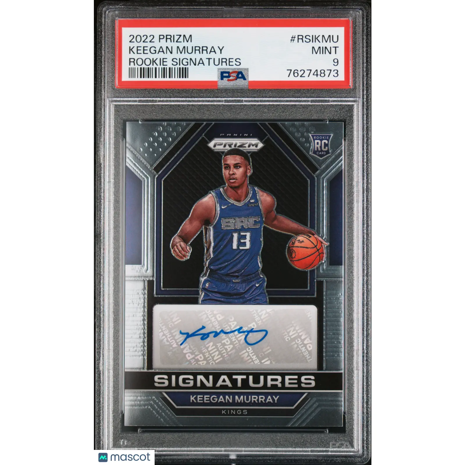 2022 Panini Prizm Rookie Signatures Keegan Murray #RSIKMU PSA 9