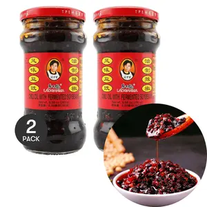 LAOGANMA 2Packs Chili Oil with Black Soybean in Jar 280g/Pack - Flavor Sauce for Authentic Spice