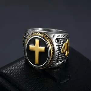 Stainless Steel Praying Hands Cross Ring for Men, Elegant Family Gift for Husband & Boyfriend, Unique Design Symbolizes Faith and Devotion engagement rings