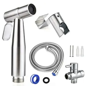 Bidet Sprayer for Toilet, Stainless Steel Bidet Sprayer Kit, Easy Install Toilet Bidet Attachment for Personal Hygiene and Cleaning, Toilet Bidet Sprayer with Bidet Hose Wash  Handheld bathroom water pressure Fits US Standard 7/8" Toilet hand cloth diaper