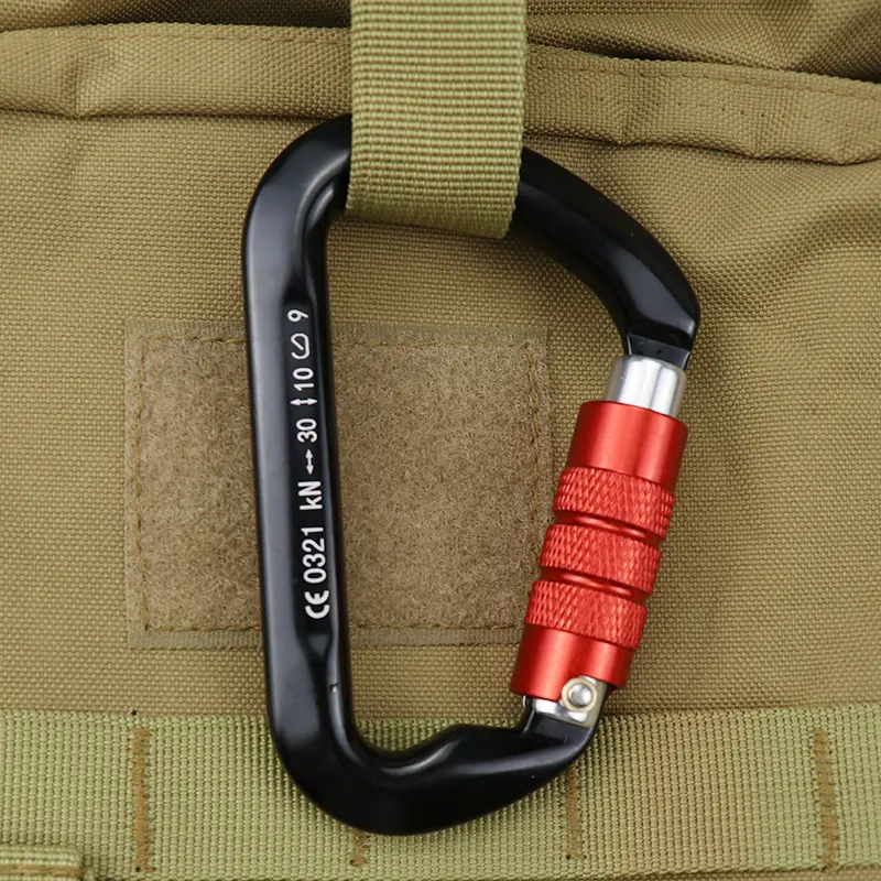 Aviation Aluminum D-Type Climbing Carabiner - Fast-Hanging Main Lock for Climbing, Aerial Work Safety