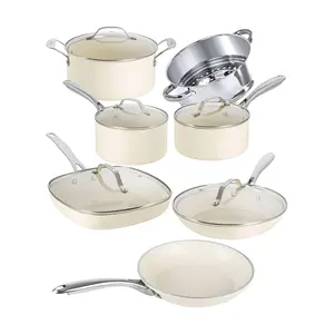 Gotham Steel Cream 12 Piece Nonstick Ceramic Cookware Set