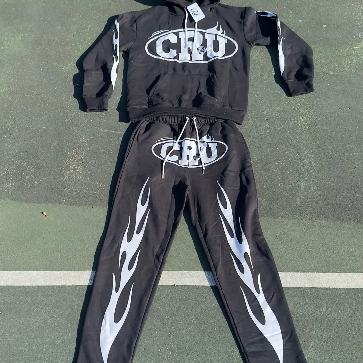 2 Piece “CRU-SUIT” Cotton Long Sleeve Sweatsuit