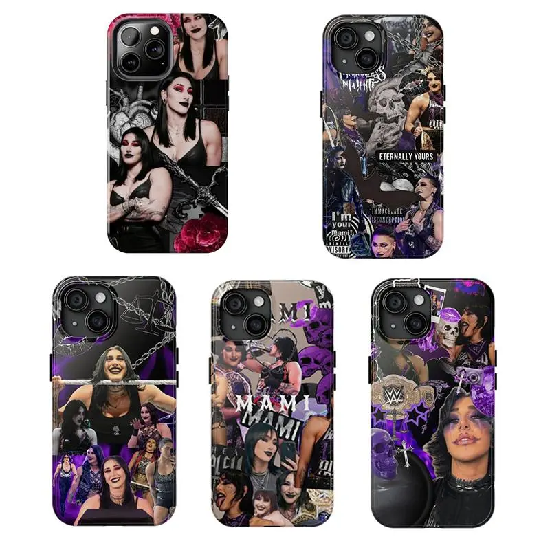 Customized WWE Rhea Ripley Mami 2D Pro Wrestling Art Smartphone Case - Polycarbonate Casing, Shockproof Rubber Liner, TPU Defense Cover, Drop Protection for iPhone 11-17 Pro Max Plus Multi-Model Handheld Devices