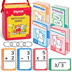 JoyCat Math Flash Cards Set of 4- Multiplication, Division, Addition and Subtraction Flash Cards for Kids 1st 2nd 3rd 4th 5th Grade, Homeschool Supply
