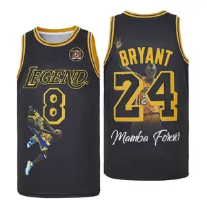 Men's 8 24 Fashion Hiphop Sports Fans Embroidery Terylene print Basketball Jersey