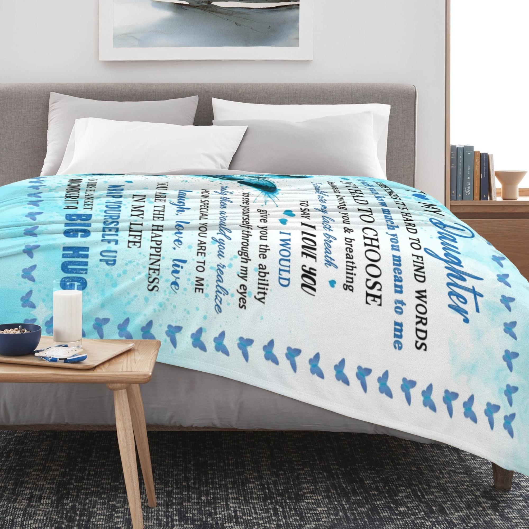 to My Daughter Gift  cooling Blanket, Daughter Birthday Gifts from Mom Dad, Gift for Daughter Graduation Wedding Day Soft Throw Blanket 50"x 60"