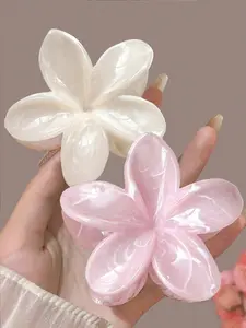 Flower Shaped Hair Claws, Flower Hair Clip, Cute Lightweight Fashionable Hair Accessories for Women & Girls, Minimalist Headwear Suitable for Thick Hair
