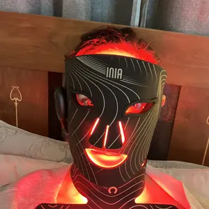 INIA GLOW Wireless Red Light Face & Neck & Chest Mask Bundle – 630nm & 850nm Red Light Therapy Mask Devices | Skincare Set for Lifting, Firming & Radiant Glow at Home, Rechargeable & Portable with 2-Year Warranty