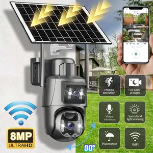 8MP Solar Camera Outdoor Wireless WiFi CCTV Surveillance Camera Solar Panel