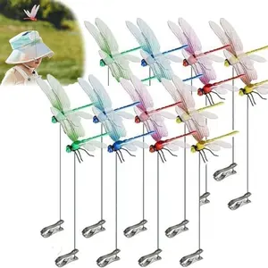 Dragonfly Stake Garden Decoration, Plastic Creative Craft, Simulated Dragonfly For Tourist Attraction Landscaping, Colorful Simulated Dragonfly Stake Decoration, Creative Embellishment For Garden, Vase, Flower Pot, And Lawn