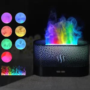 Flame Humidifier, 1 Count Electronics Aromatherapy Diffuser, 7 Color Flame Aroma Diffuser, Volcano Humidifier for Home Office  Bedroom Hotel, Usb Powered Humidifier