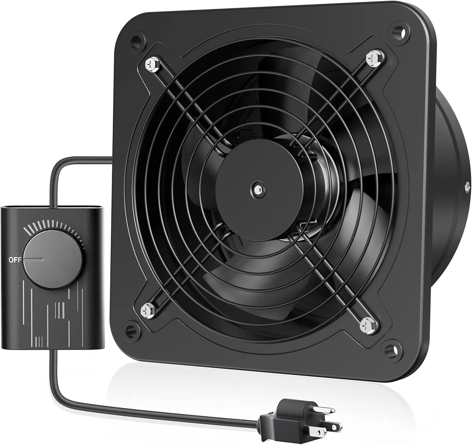 8 Inch Exhaust Fan with Speed Controller, 567 CFM Kitchen Exhaust Fan with Damper, Wall Exhaust Fan, Metal Extractor Fan for Window, Attic, Ceiling, Basement, Bathroom Ventilation