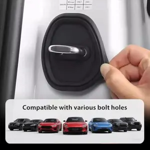 4-Pack Car Door Lock Protectors, Heavy-Duty Silicone Cushion Covers for Vehicle Door Latches, Shock-Absorbing, Waterproof, Stain-Resistant, Easy Snap-On Installation, Durable Car Exterior Decal Sleeves