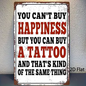 You Can'T Buy Happiness But You Can buy Vintage Harley Davidson Motorcycle Aluminum Wall Art, Easy to Hang American Retro Decor for Home Office Bar Garage