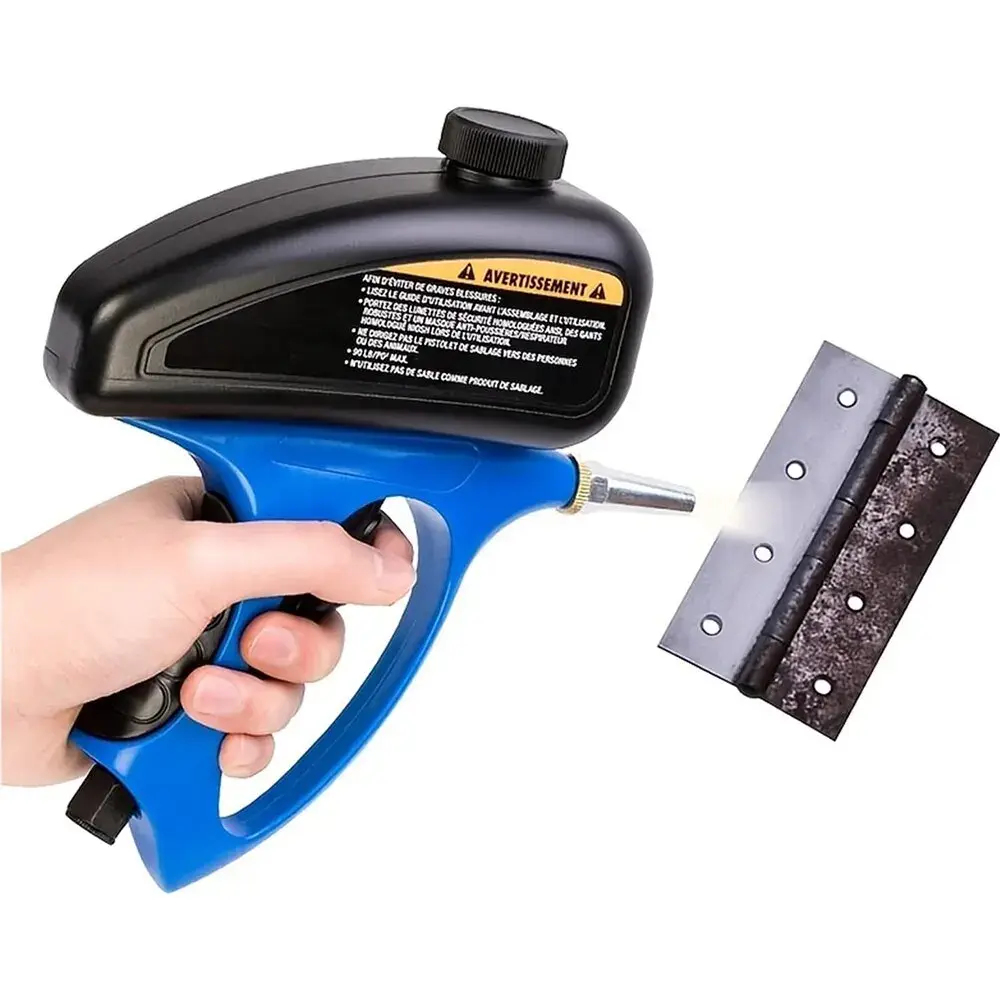 DIY Air Sandblaster Gun Kit - 0.45kg, Ergonomic Grip, All-Metal Precision Nozzle, Abrasives Compatible, 3x Faster Than Manual Sanding, 4-8 Bar, Cost-Effective Quick Rust Removal for Tools, Wood