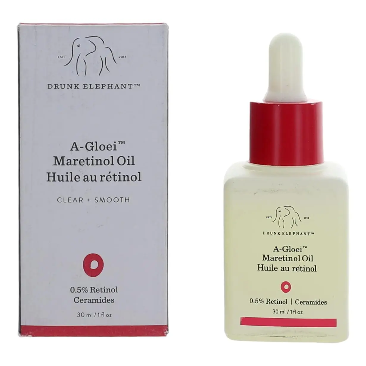Drunk Elephant A-Gloei Maretinol Oil with 0.5% Retinol and Ceramides, Daily Facial Oil for Smooth Skin, Single Item, 1 fl oz