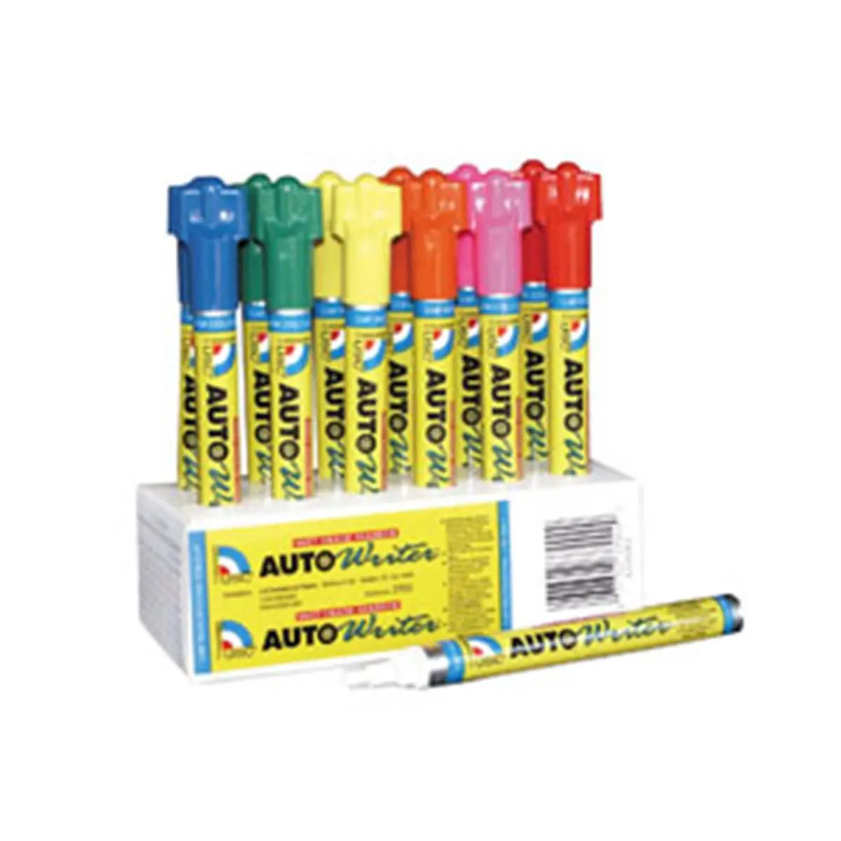 U.S. Chemical and Plastics 37008 Cs-12 Auto Writer Pens - Red, 0.150 lbs, Easy to Use, Quick-Drying, Mix Ready to Use, Removable, for Marking on Windshields