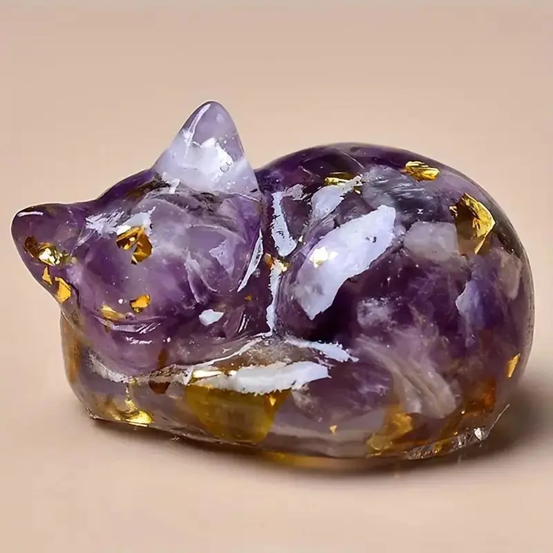 Cute Cat Design Crystal Resin Ornament, Creative Desktop Decoration, Durable and Shiny Home Decoration, Perfect Gift for Pet Lovers, Bling Out Crystals, Crystal Ornaments
